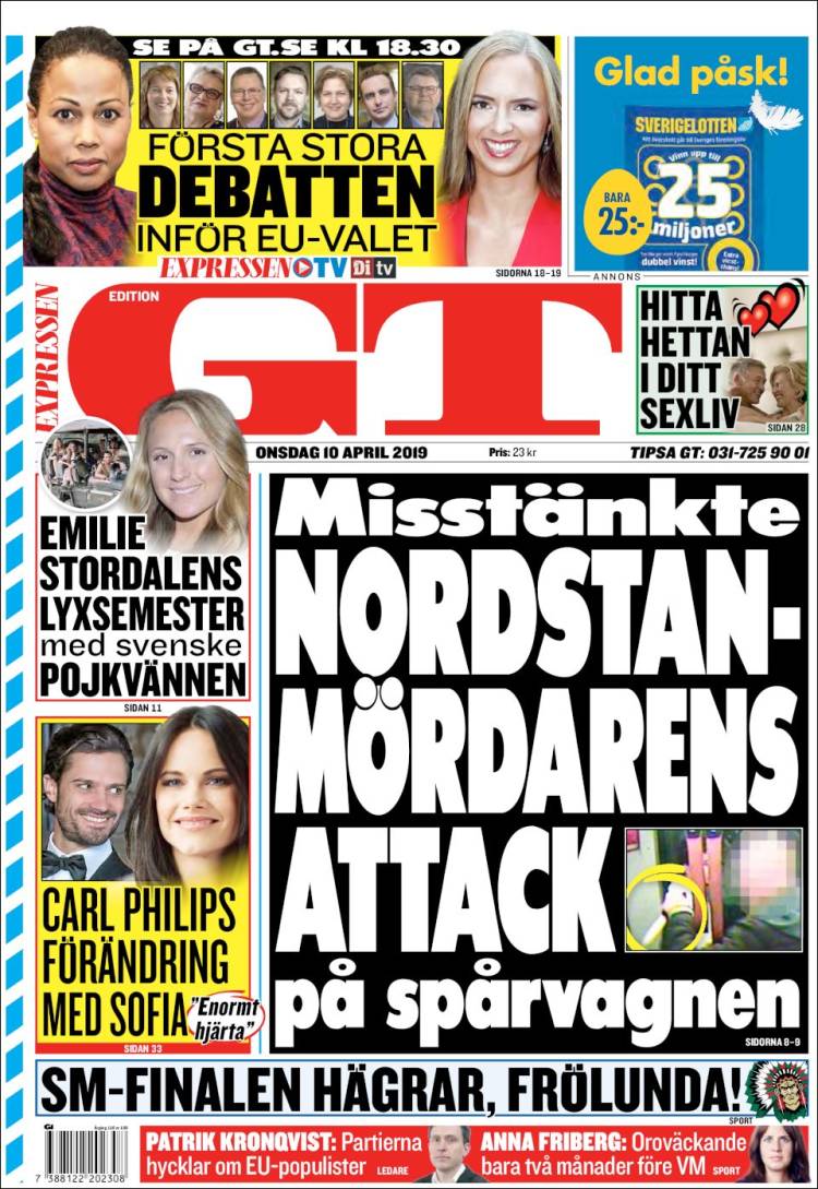 Portada de Göteborgstidningen (Suecia)