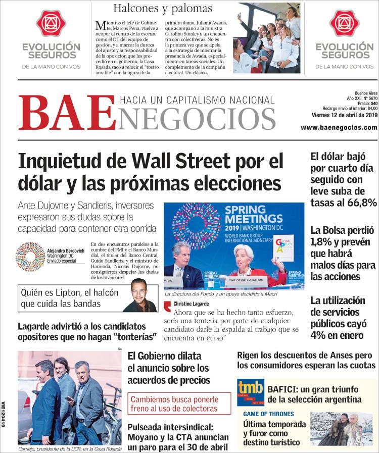 Portada de Buenos Aires Económico (Argentina)