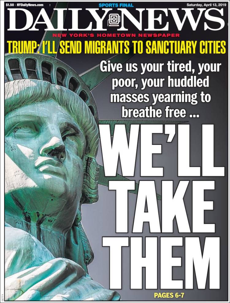 Portada de Daily News - New York (USA)