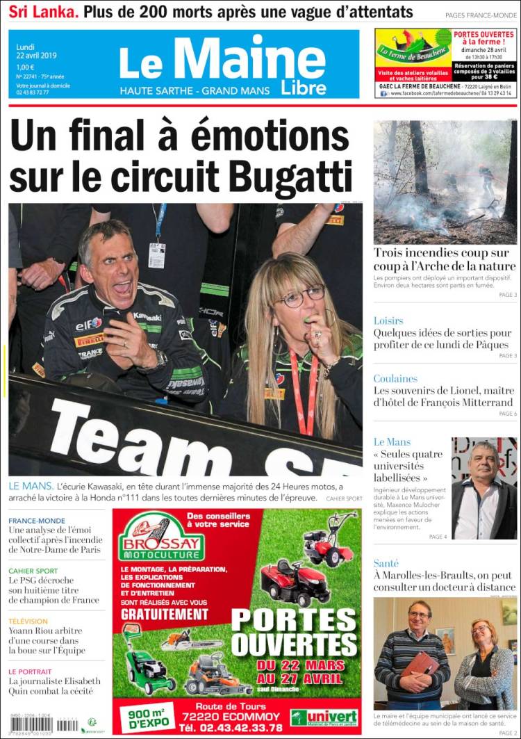 Portada de Le Maine Libre (Francia)