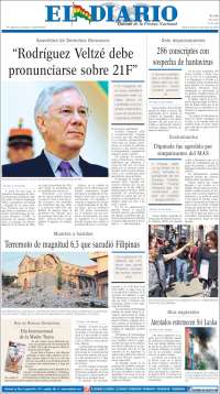 Portada de El Diario (Bolivia)