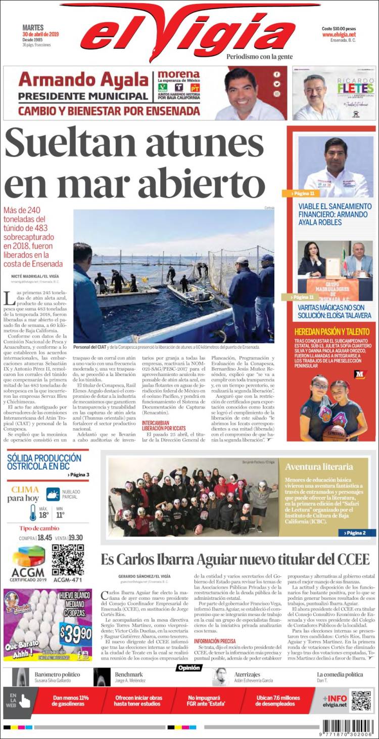 Portada de El Vigía (México)