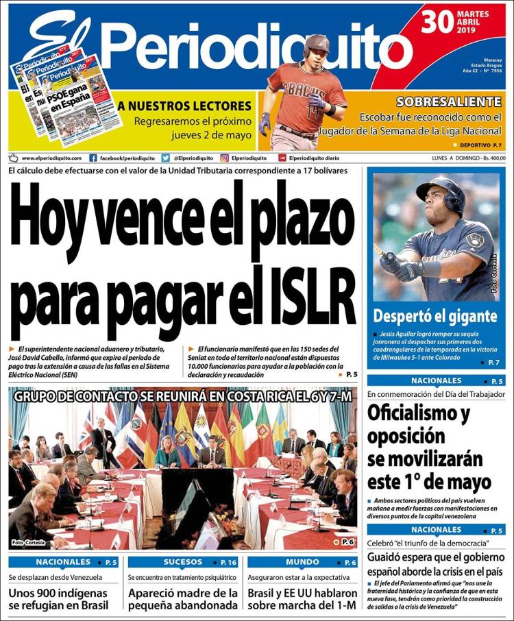 Portada de Periodiquito de Aragua (Venezuela)