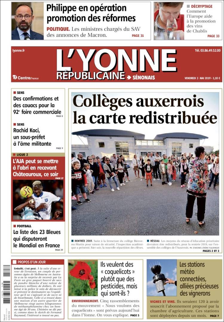 Portada de L'Yonne-Républicaine (Francia)