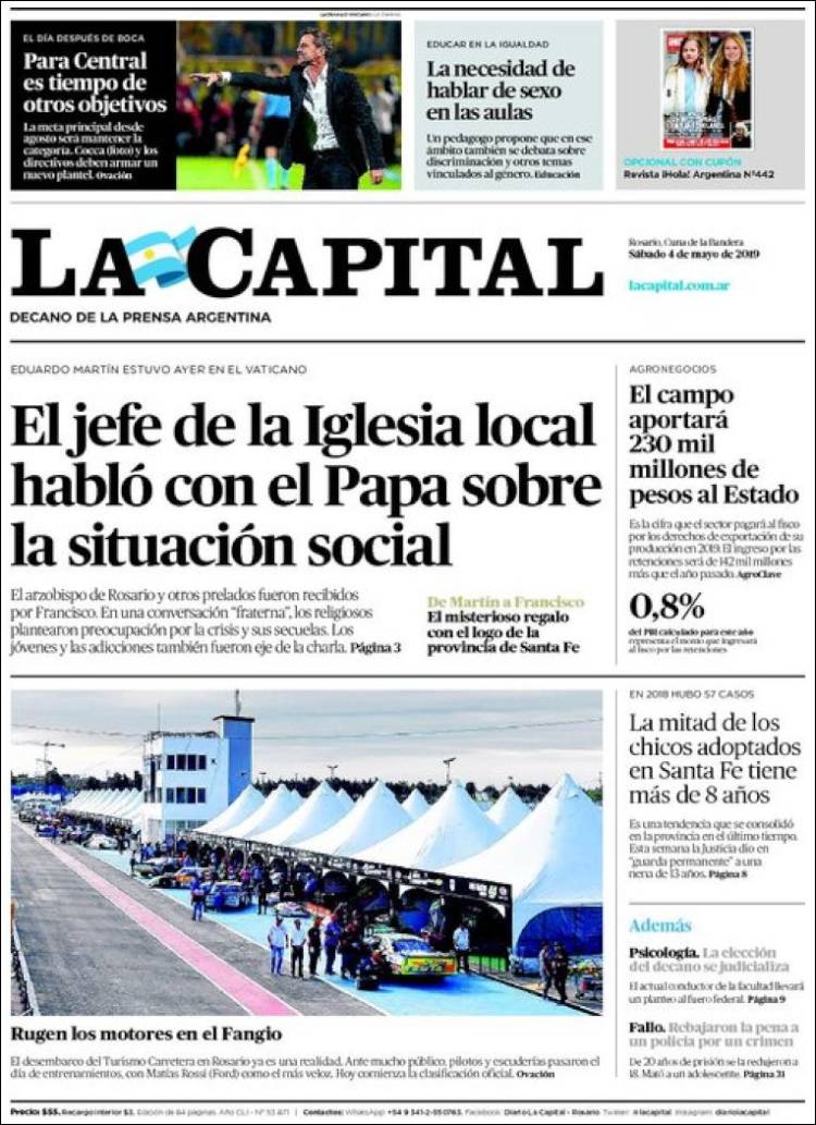 Portada de La Capital - Rosario (Argentina)