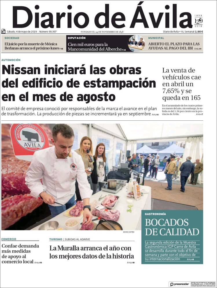 Portada de Diario de Ávila (España)