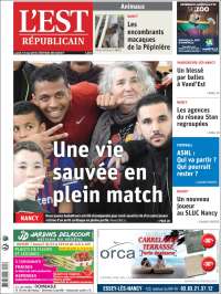 Portada de L'Est Republicain (Francia)