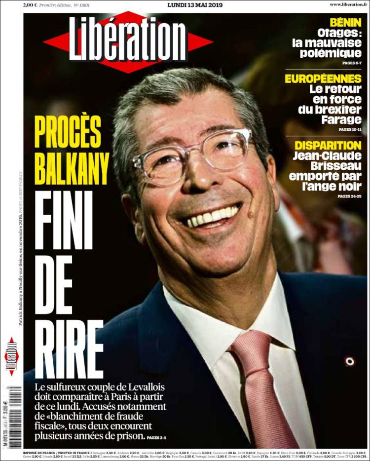 Portada de Libération (Francia)