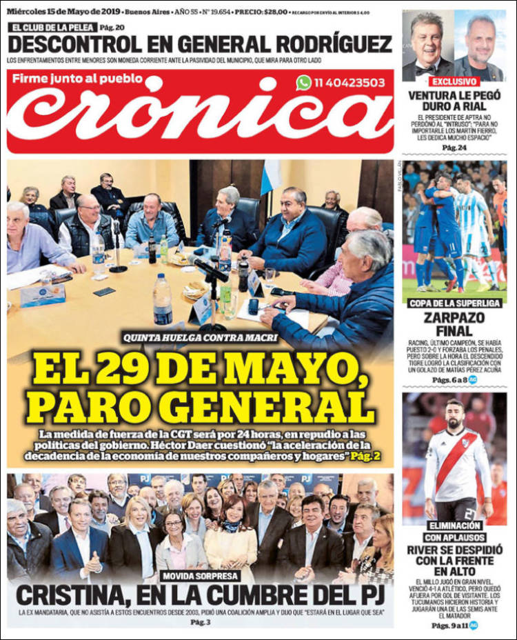 Portada de Crónica (Argentina)