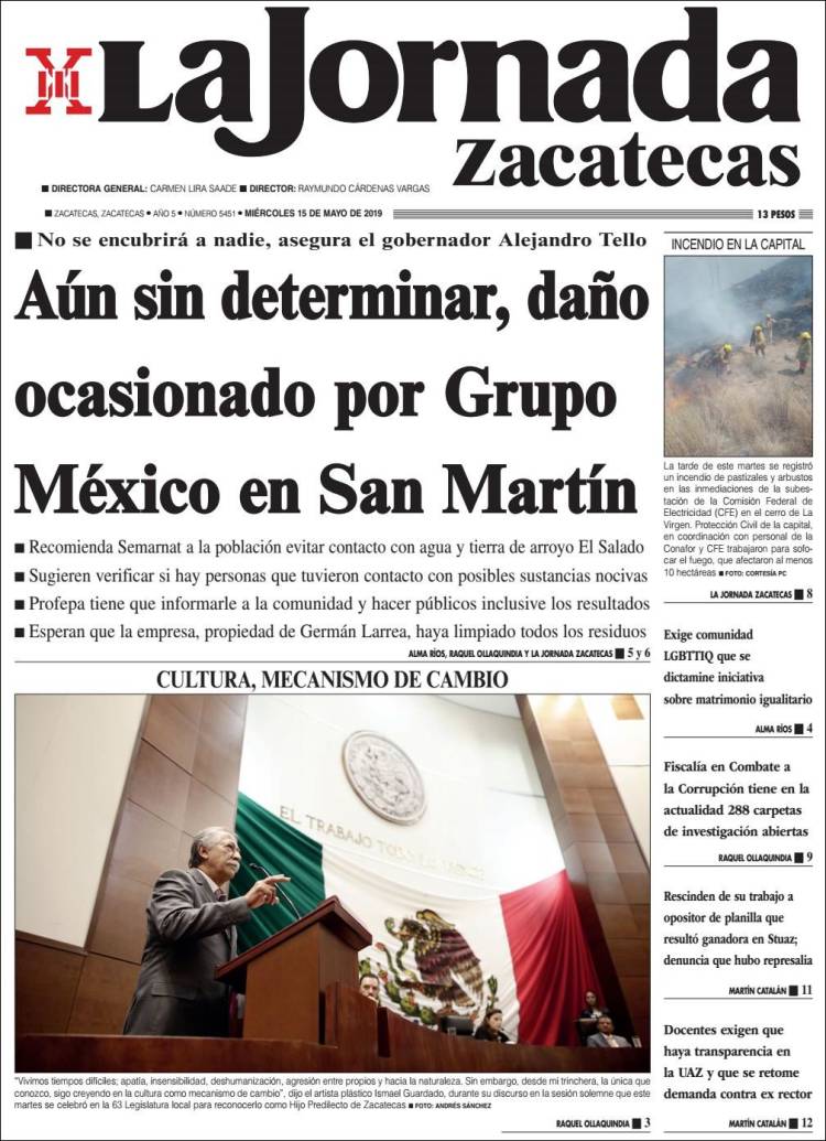 Portada de Jornada de Zacatecas (México)