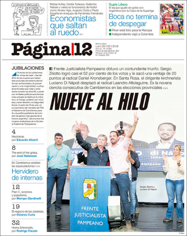 Portada de Página/12 (Argentina)