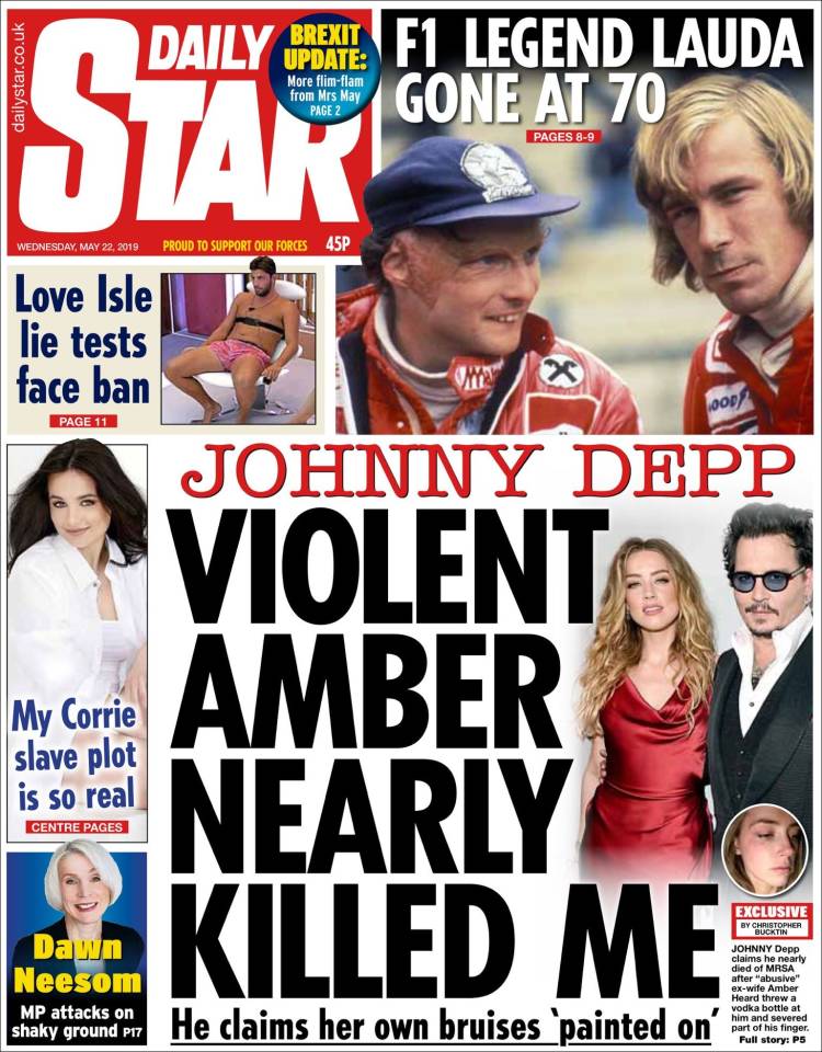 Portada de Daily Star (Reino Unido)