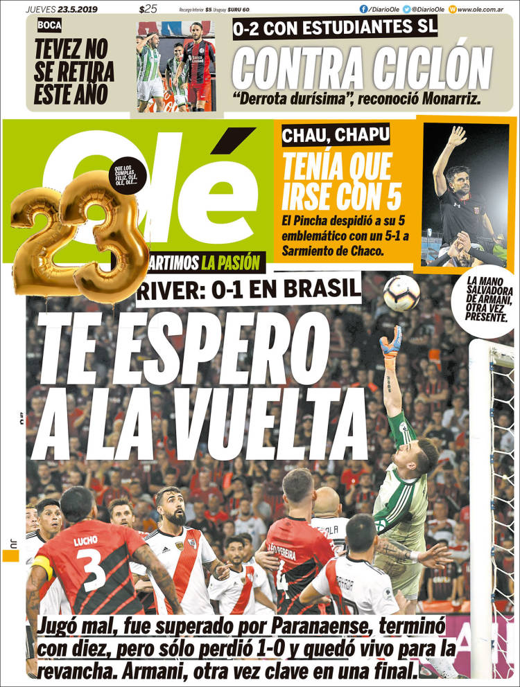 Portada de Olé (Argentina)