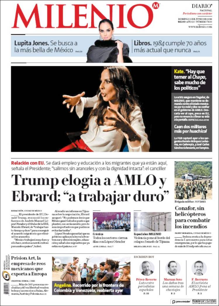 Portada de Milenio (MÃ©xico)