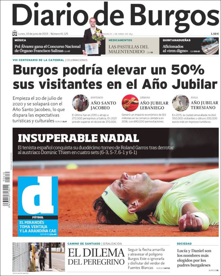 Portada de Diario de Burgos (España)
