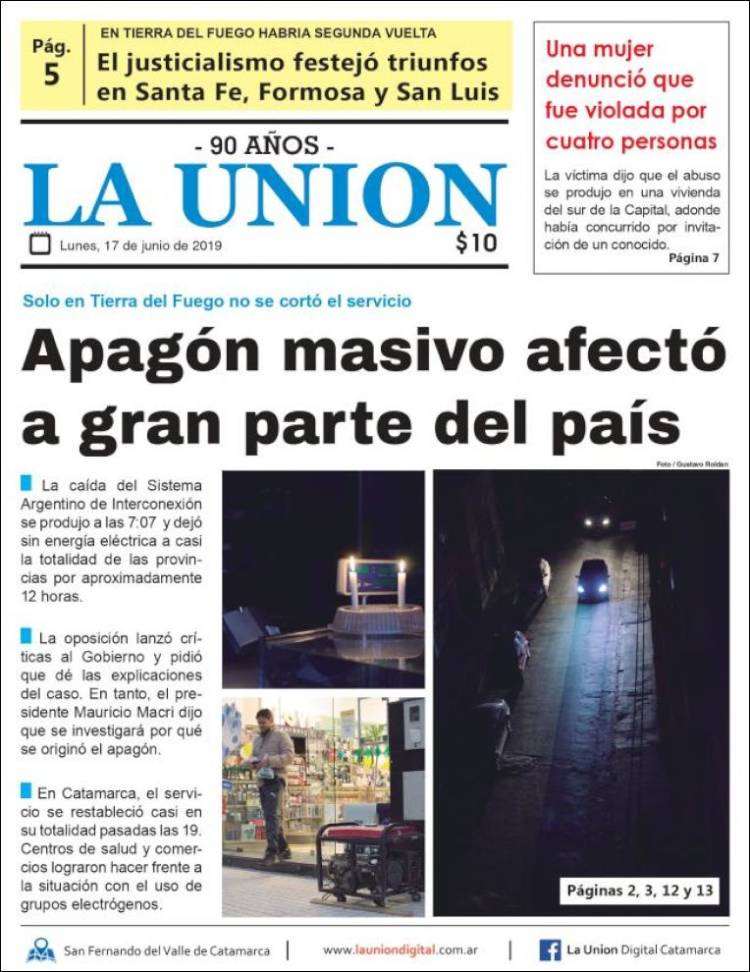 Portada de La Unión (Argentina)