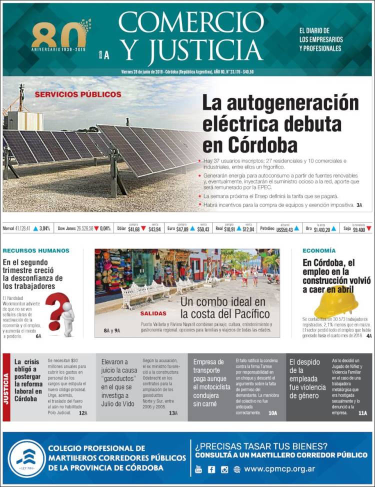 Portada de Comercio y Justicia (Argentina)