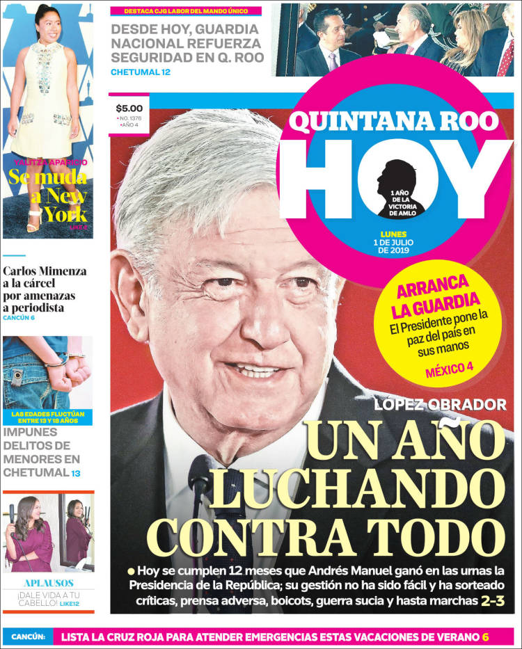 Periódico Quintana Roo HOY (México). Periódicos De México. Edición De ...