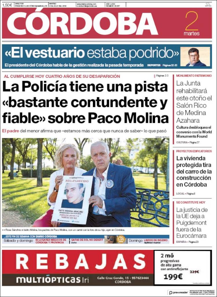 Portada de Diario de Córdoba (España)