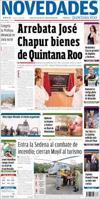 Portada de Novedades de Quintana Roo (México)