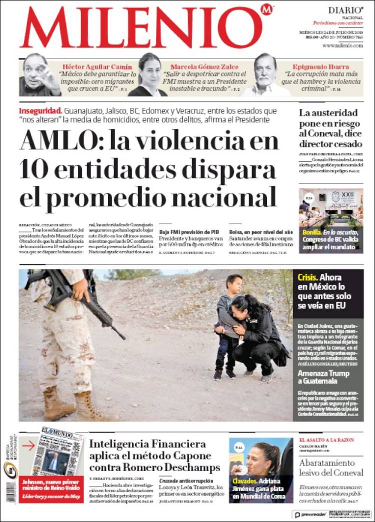Portada de Milenio (México)
