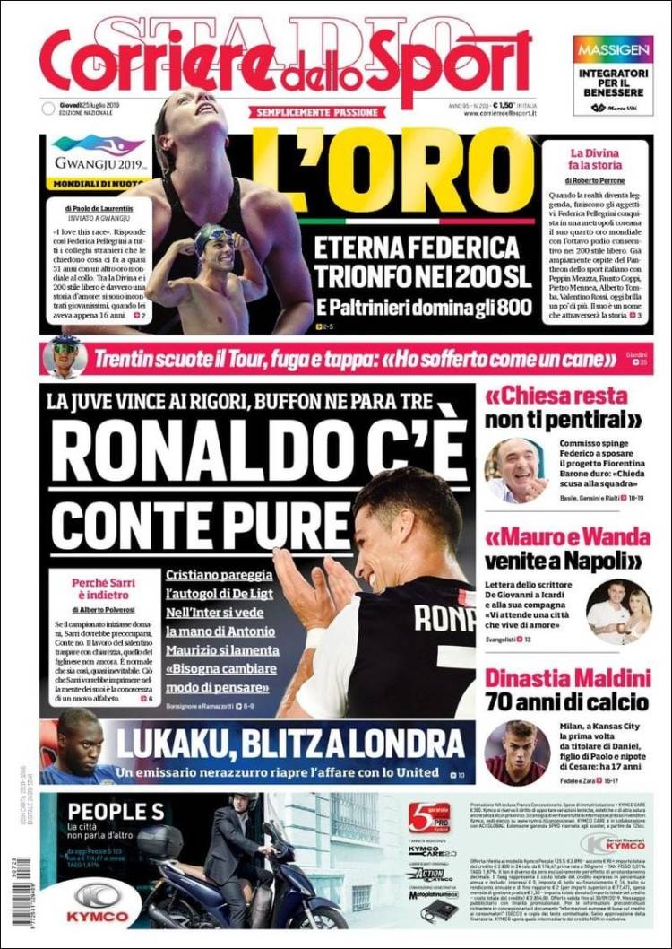 Portada de Corriere dello Sport (Italia)