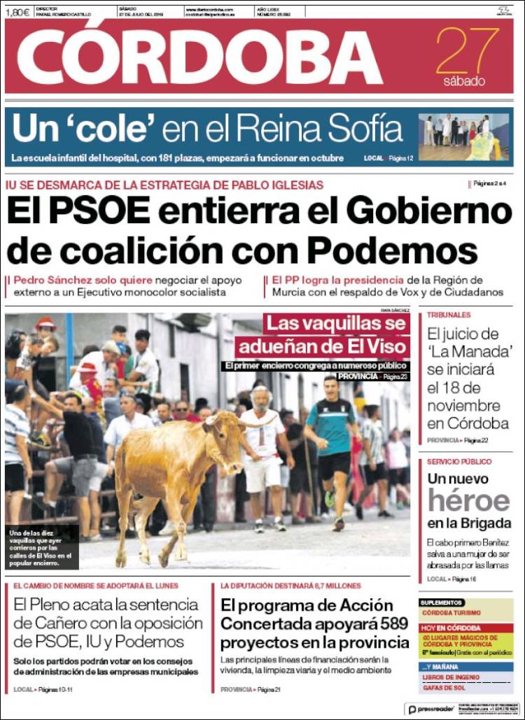 Portada de Diario de Córdoba (España)