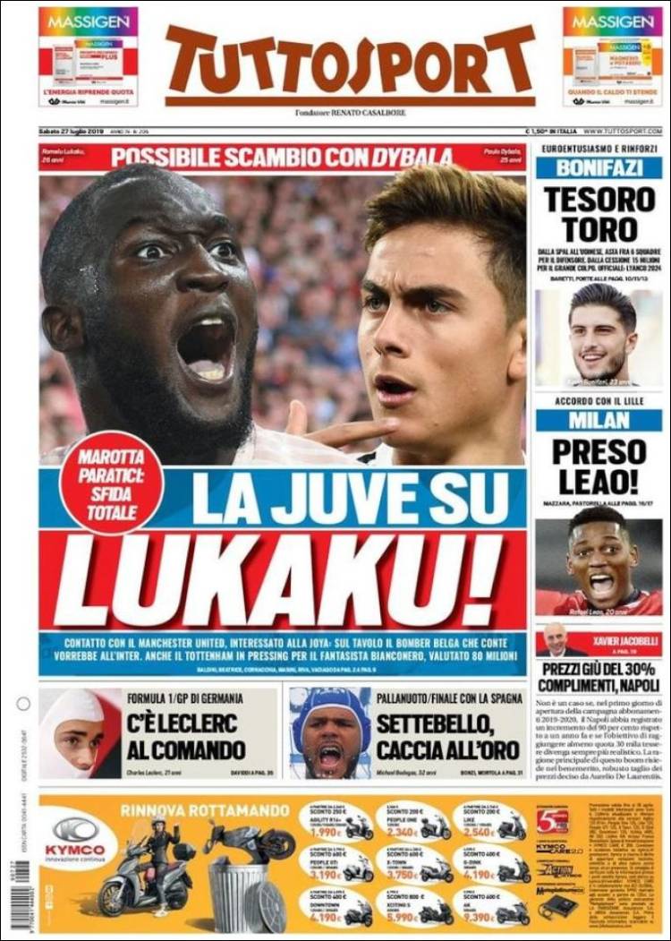 Portada de Tuttosport (Italia)