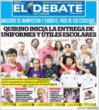 Portada de El Debate de Culiacán (México)
