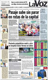 Portada de Diario La Voz (Venezuela)