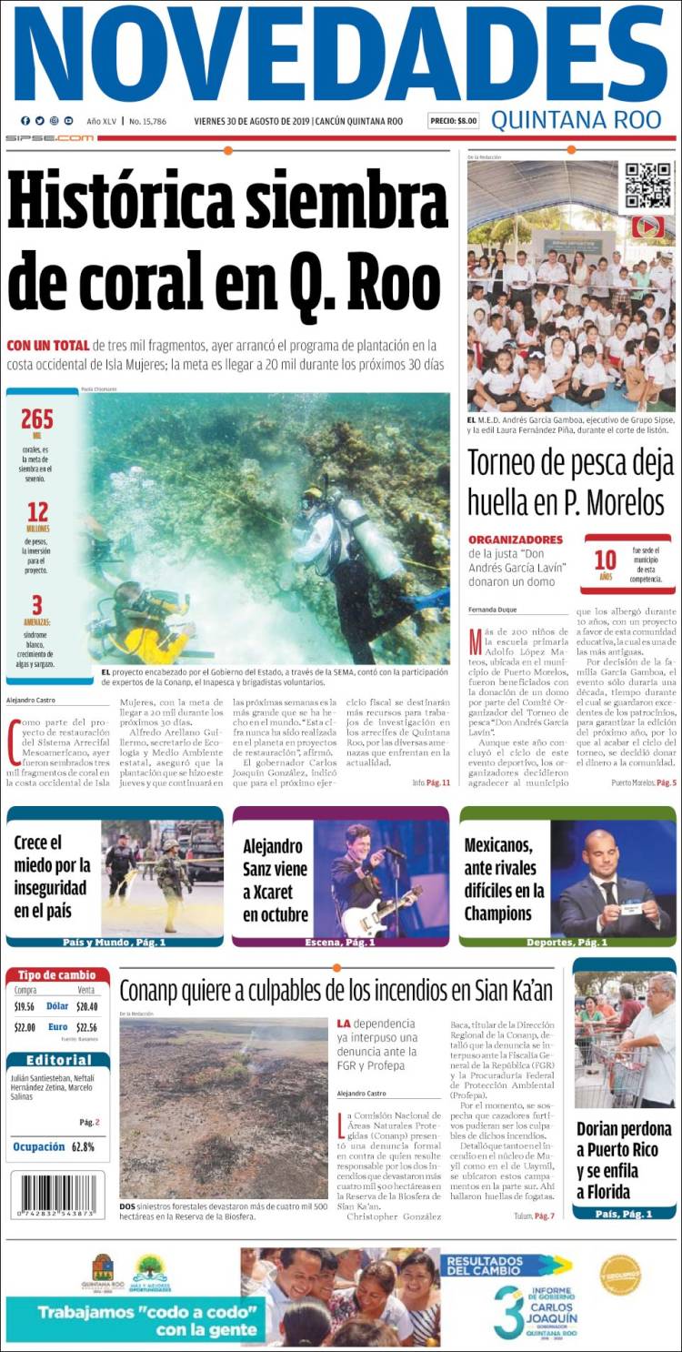 Portada de Novedades de Quintana Roo (México)