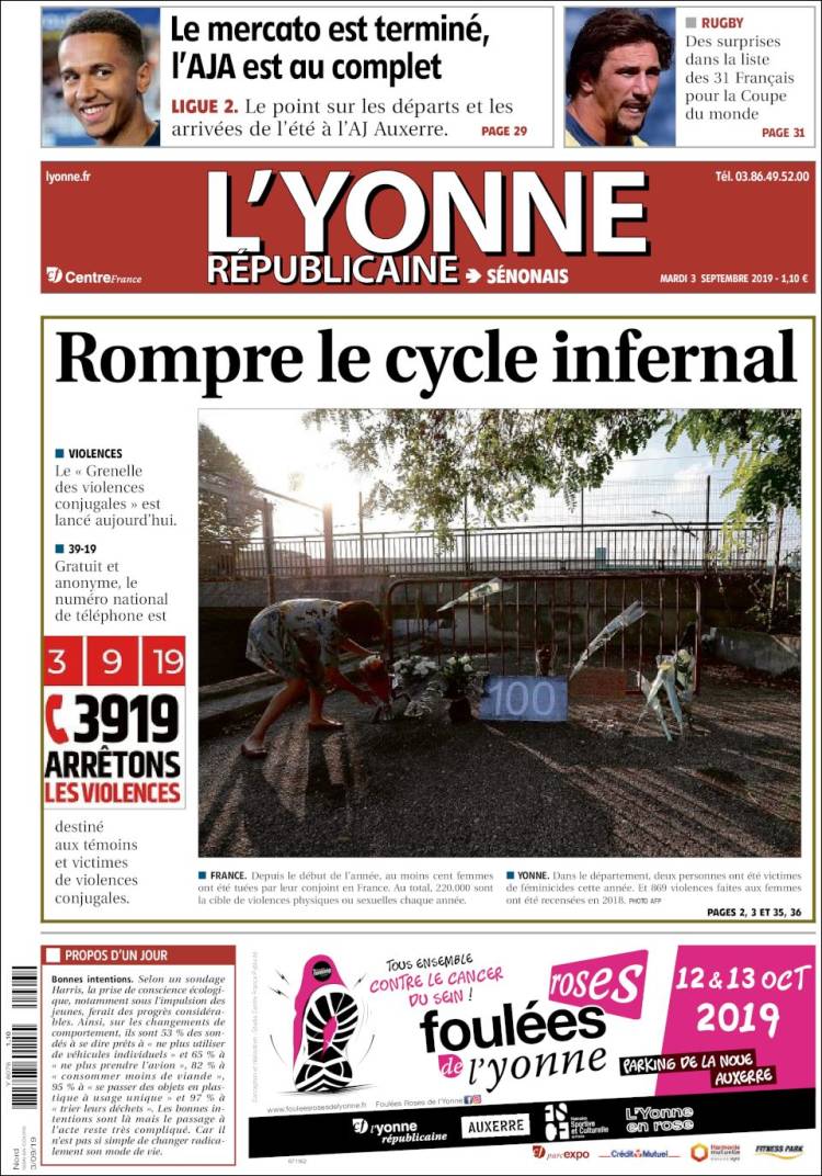 Portada de L'Yonne-Républicaine (Francia)