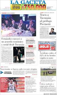 Portada de La Gaceta (Argentina)