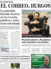 Portada de El Correo de Burgos (España)