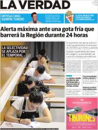 Portada de La Verdad de Murcia (España)