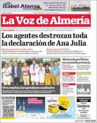 Portada de La Voz de Almería (España)