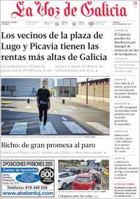 Portada de La Voz de Galicia (España)