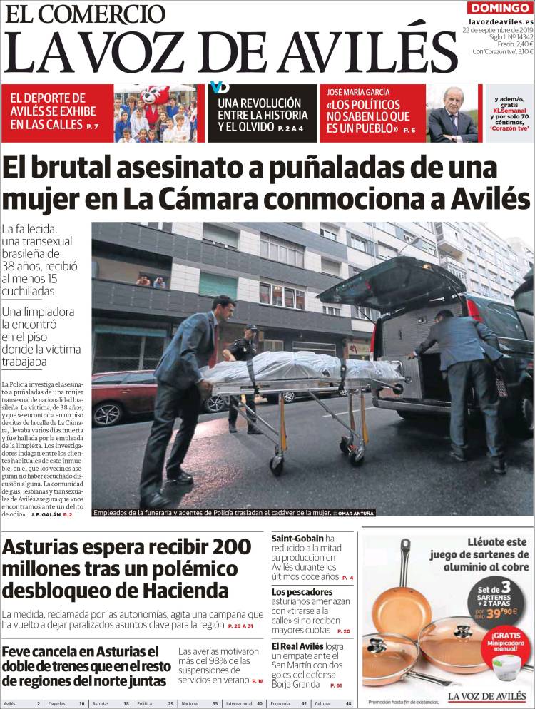 Portada de El Comercio - Avilés (España)