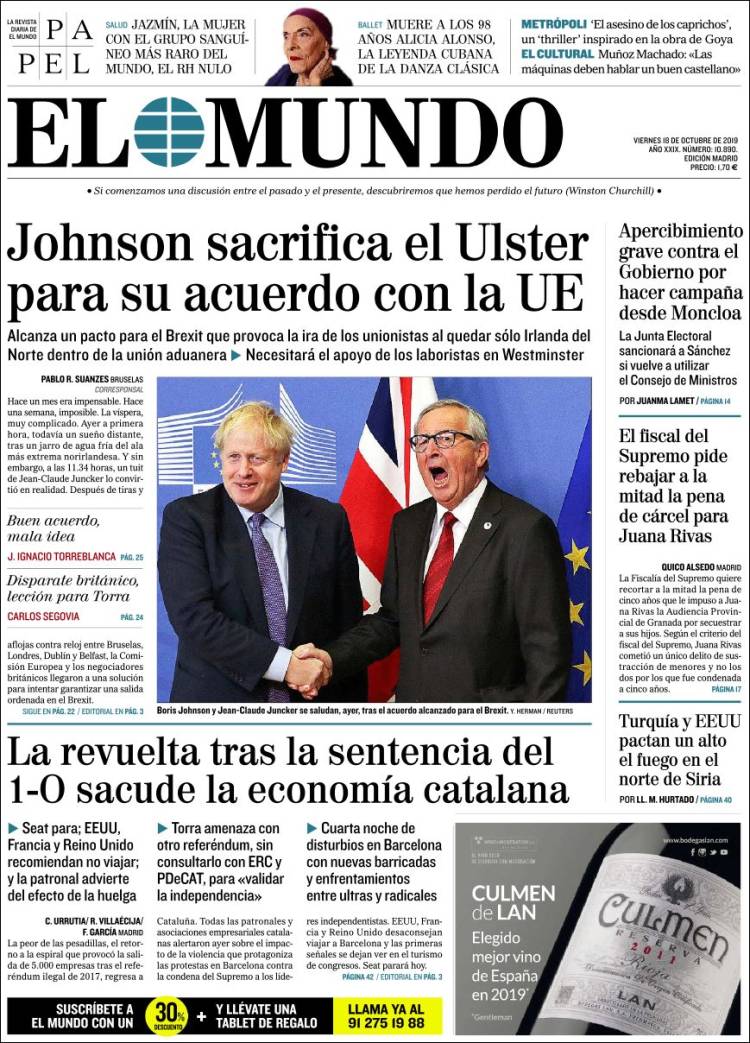 Portada de El Mundo (España)