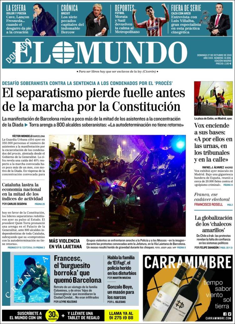 Portada de El Mundo (España)