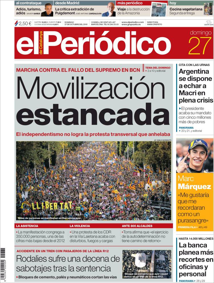 Portada de El Periódico (España)