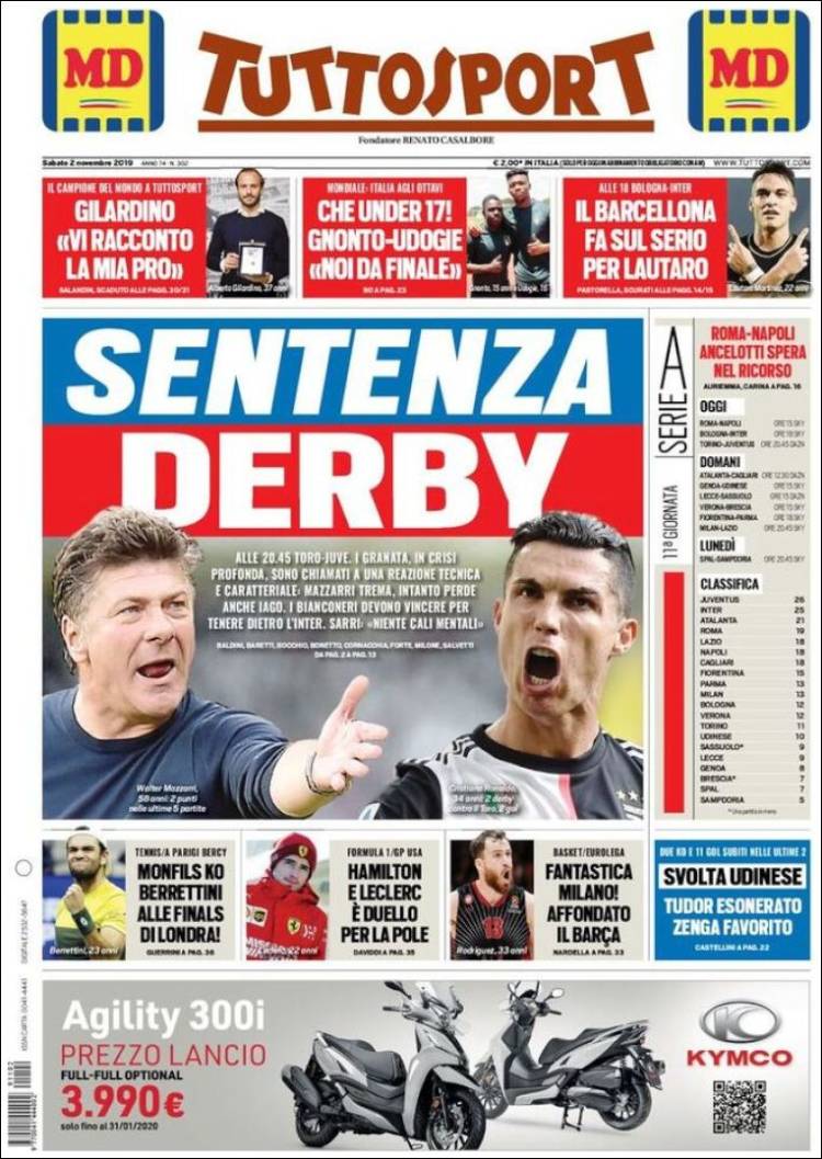 Portada de Tuttosport (Italia)