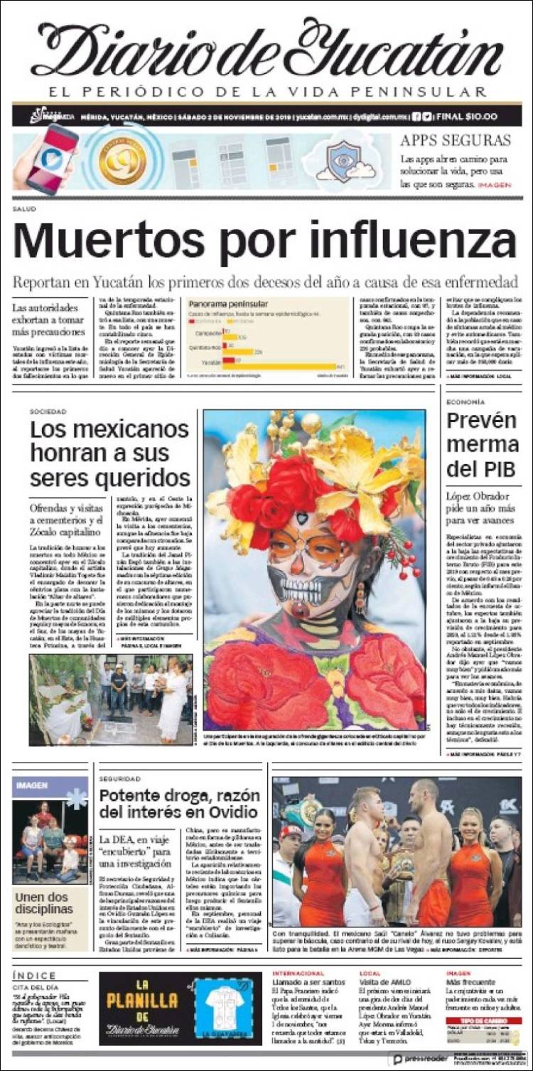 Portada de Diario de Yucatán (México)