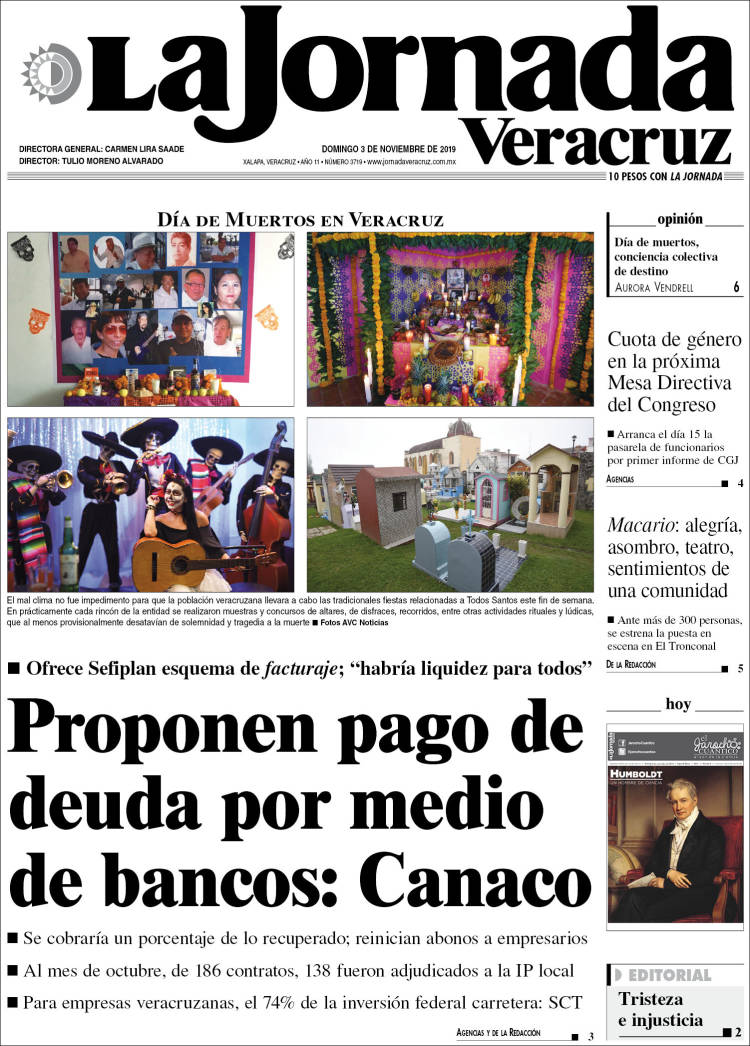 Portada de La Jornada Veracruz (México)