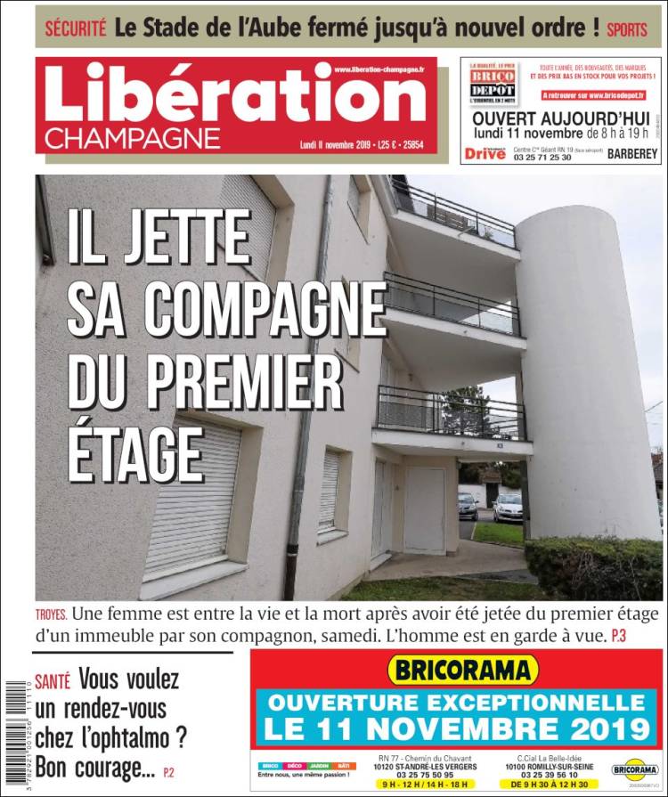 Portada de Libération Champagne (Francia)