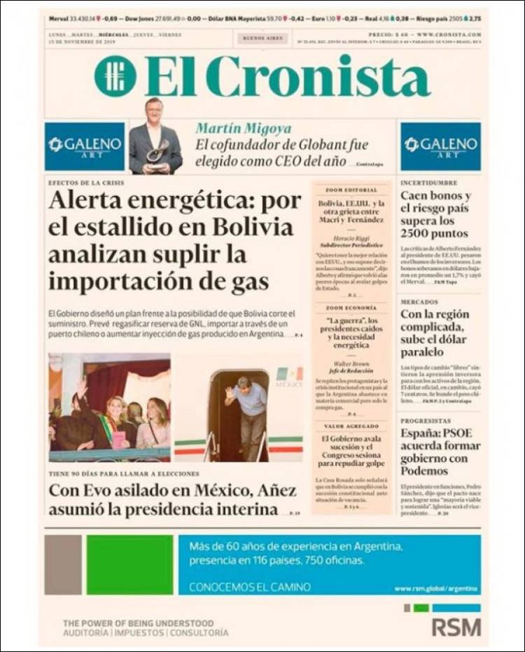 Portada de El Cronista Comercial (Argentina)
