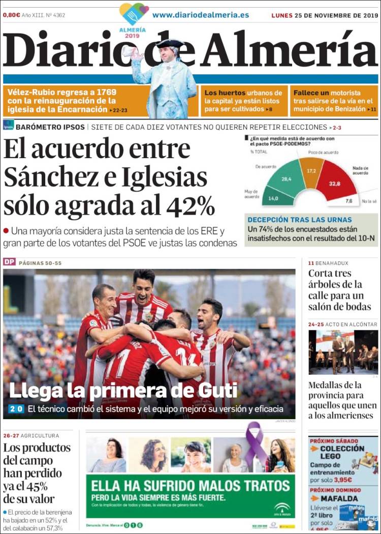 Portada de Diario de Almería (España)