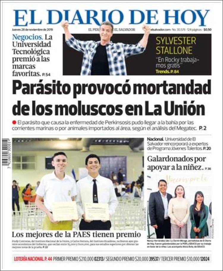 Portada de El Diario de Hoy (El Salvador)