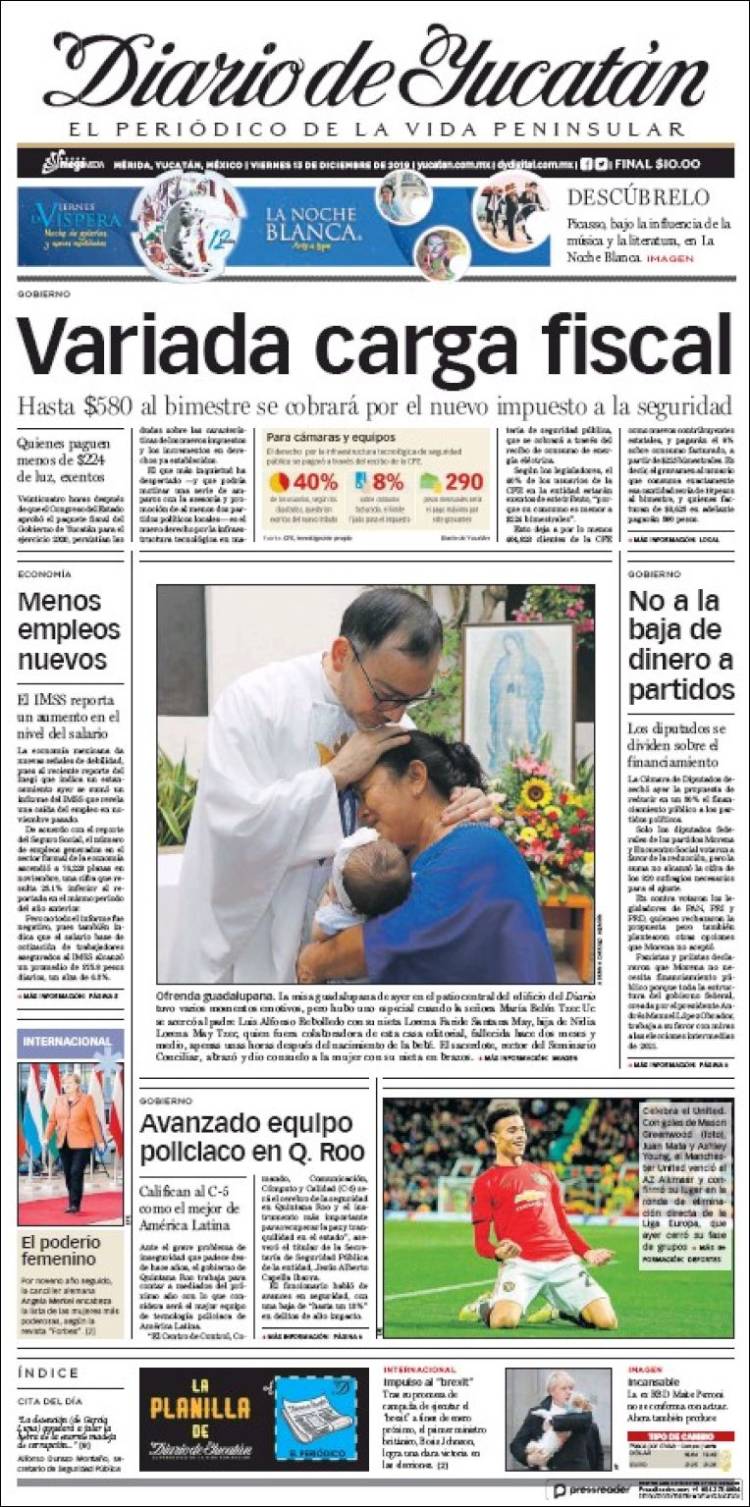 Portada de Diario de Yucatán (México)