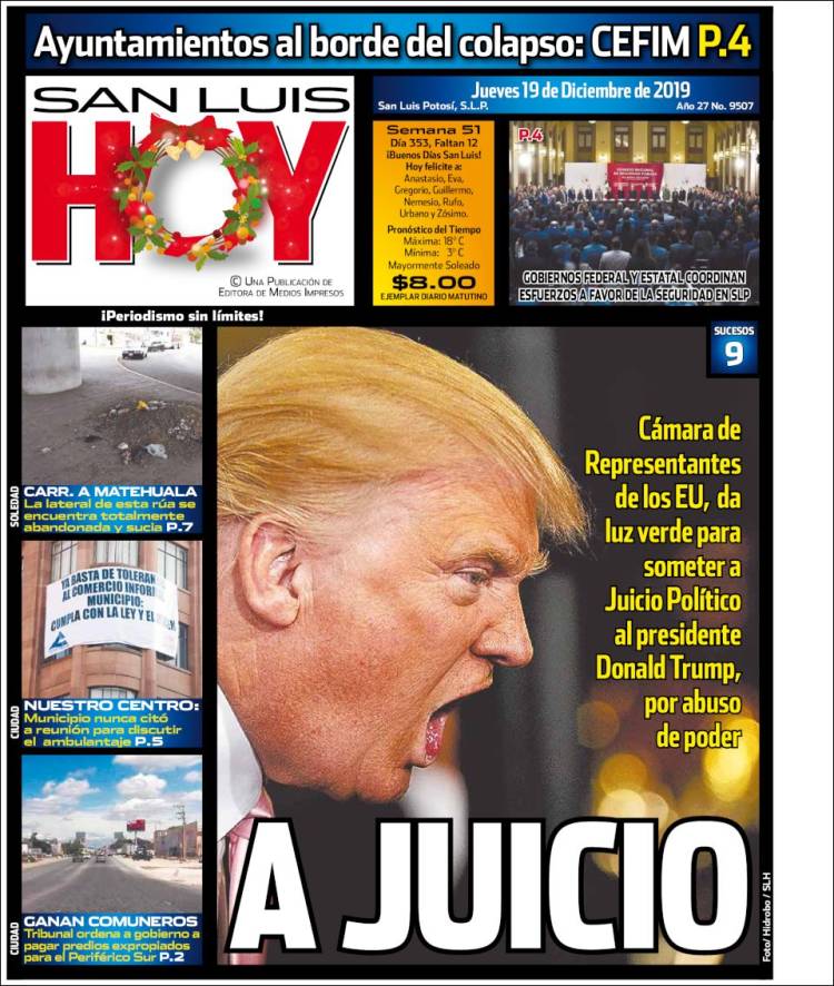 Portada de San Luis Hoy (México)
